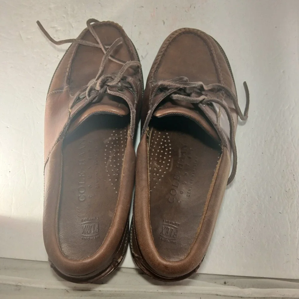 Cole Haan Country Boat Shoes 9 M Brown Leather Lug Sole Gorpcore Rugged